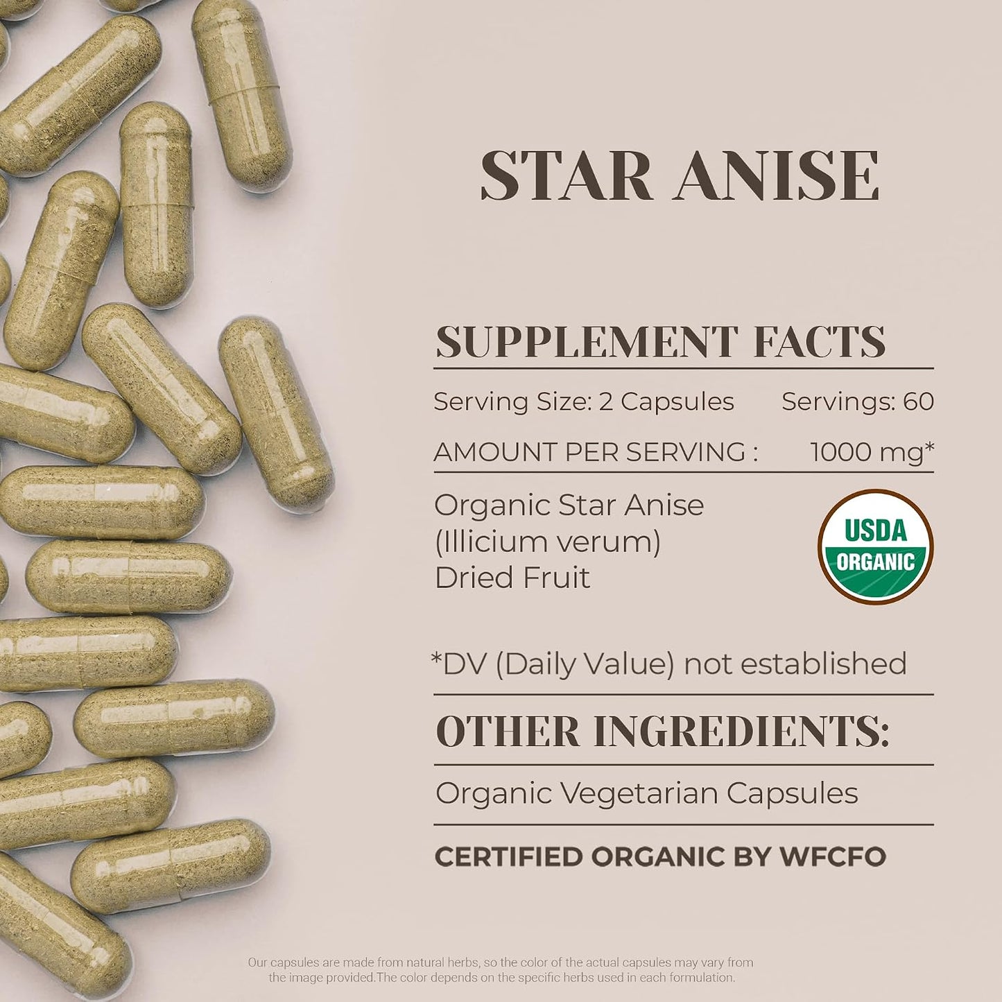Star Anise Certified Organic 120 Capsules - görsel 3