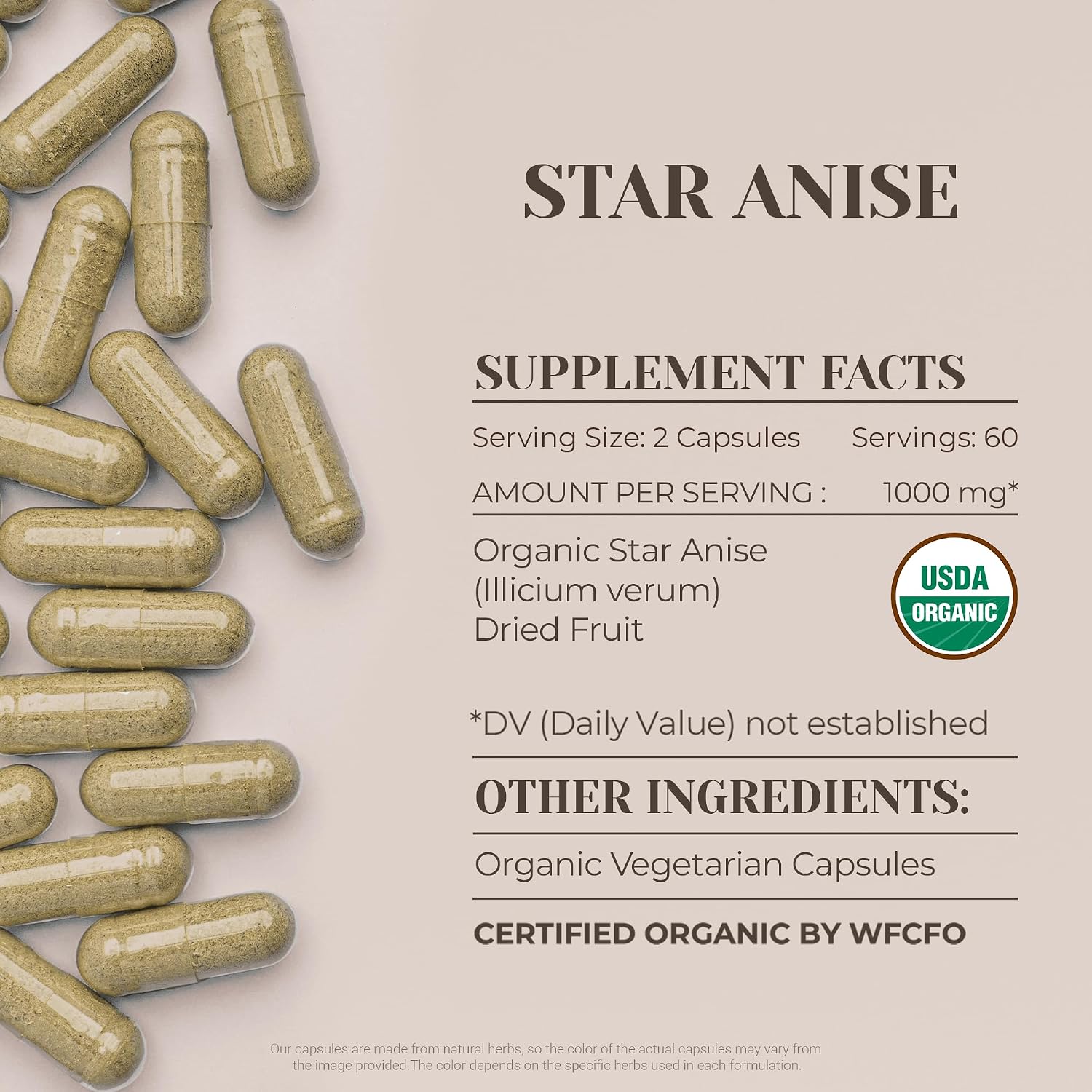 Star Anise Certified Organic 120 Capsules - görsel 3