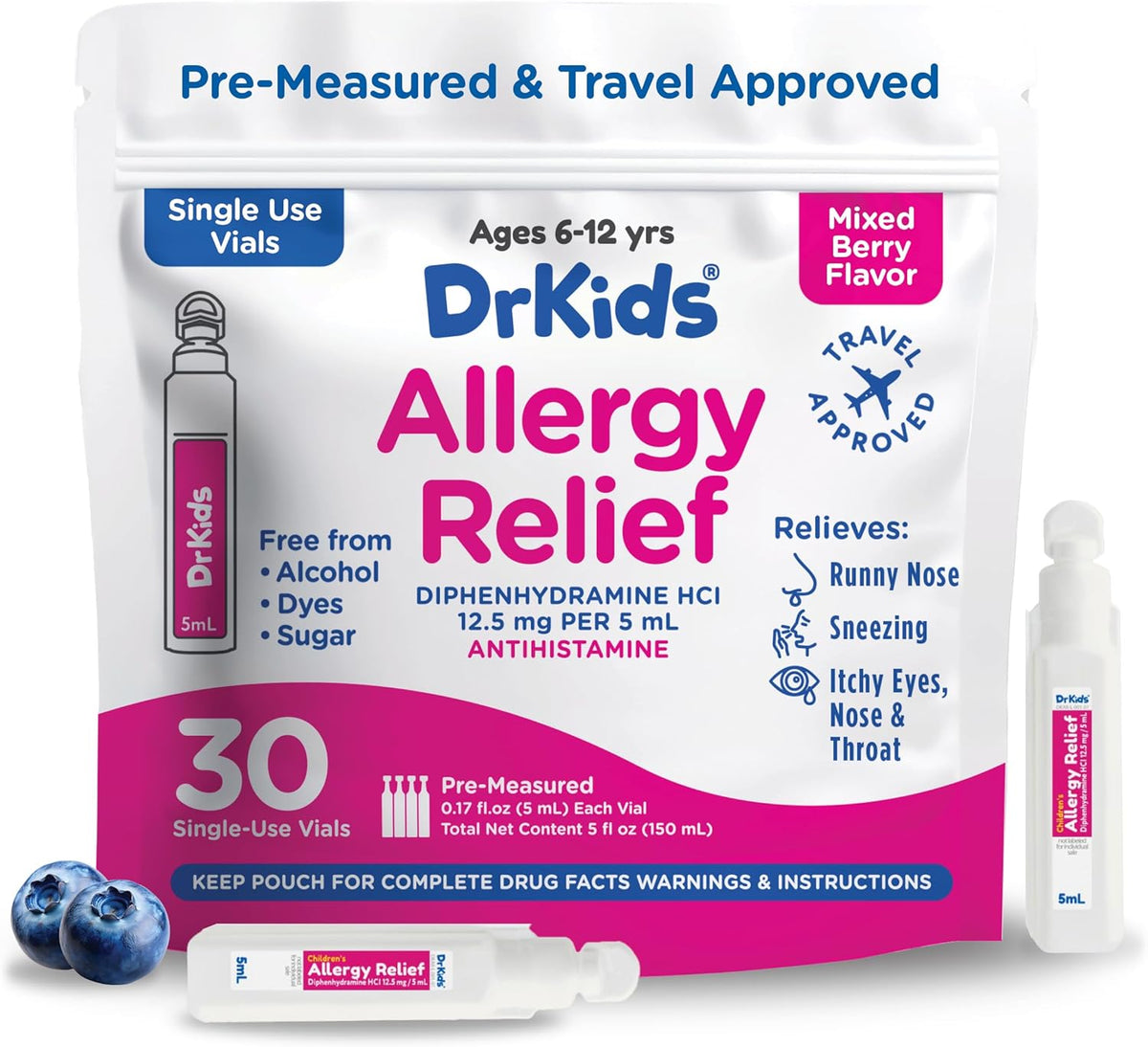Dr. Kids Children's Allergy Relief Medicine, – Portable and Travel-Friendly: Single-use vials are perfect for – Image 9