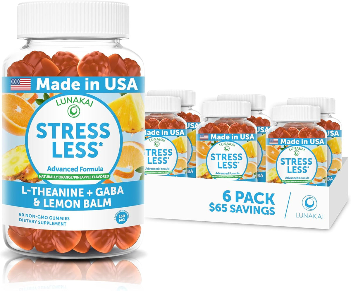 Lunakai USA Made Calm & Stress Relief Gummies – GABA + L-Theanine Supplement for Adults & Kids – 60 Count – Image 10