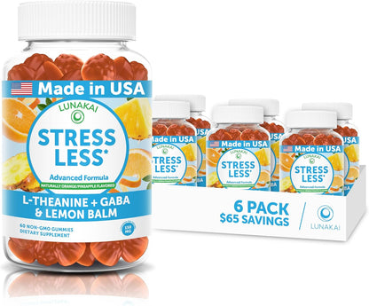 Lunakai USA Made Calm & Stress Relief Gummies – GABA + L-Theanine Supplement for Adults & Kids – 60 Count – Image 10