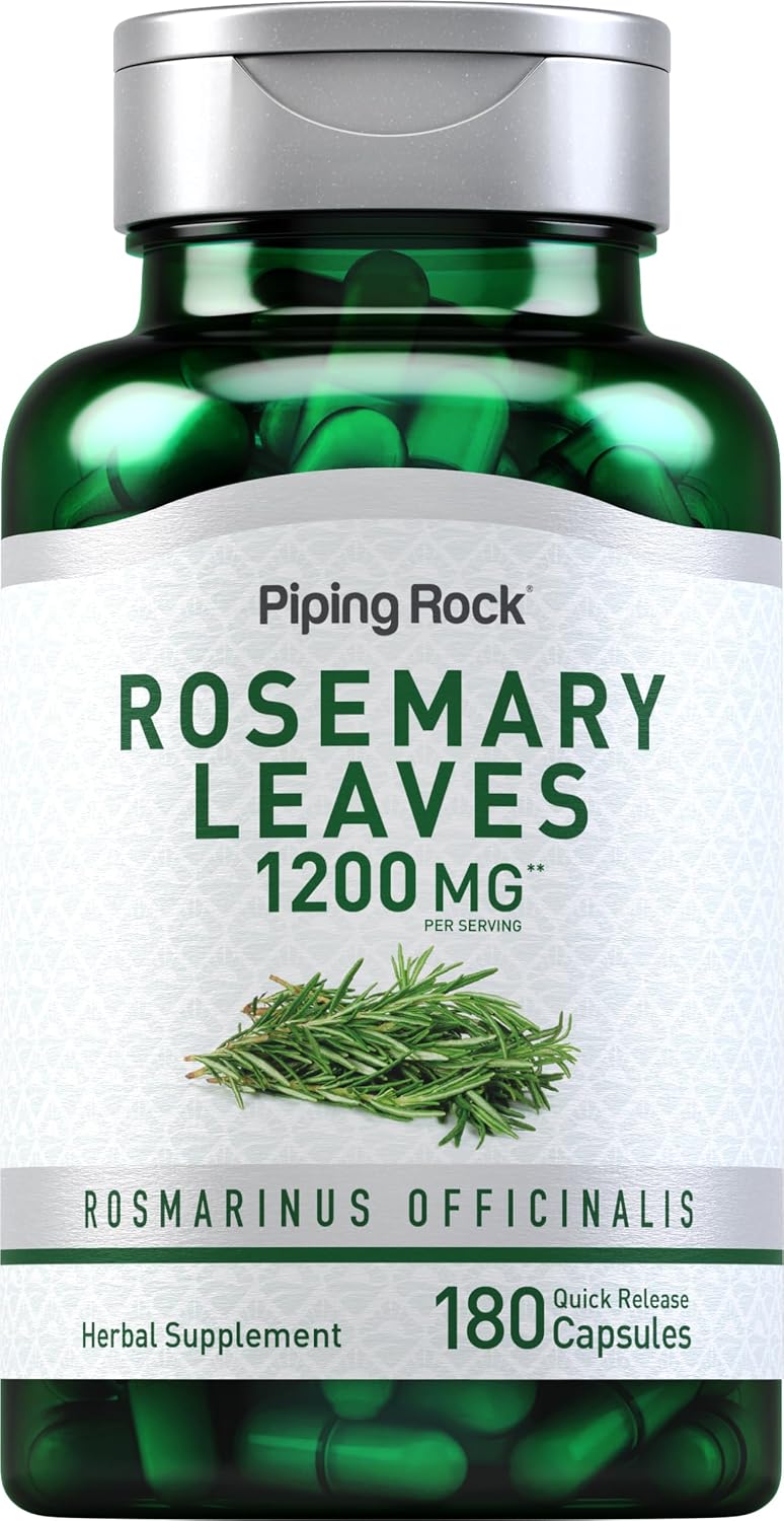 Piping Rock Rosemary Leaves | 180 Capsules | Herb Leaf Extract Supplement | Non-GM, Gluten free - görsel 1
