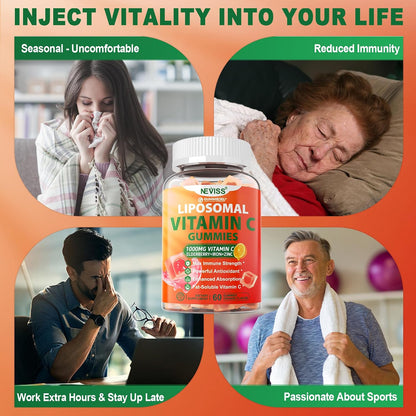 NEVISS Liposomal Vitamin C 1000mg Gummies with Elderberry, Zinc and Iron – Image 6
