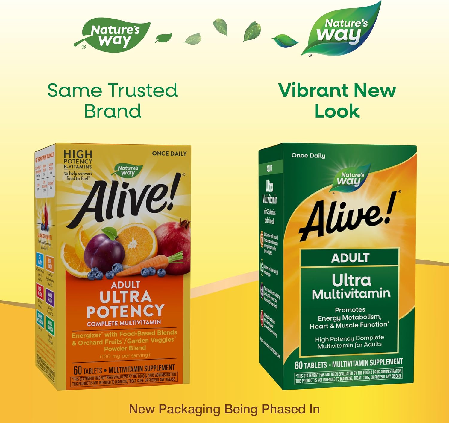 Nature's Way Alive! Adult Ultra Multivitamin, Supports Energy Metabolism, Heart & Muscle Function, with B-Vitamins Including Methylated B12, Gluten Free, 60 Tablets - görsel 2