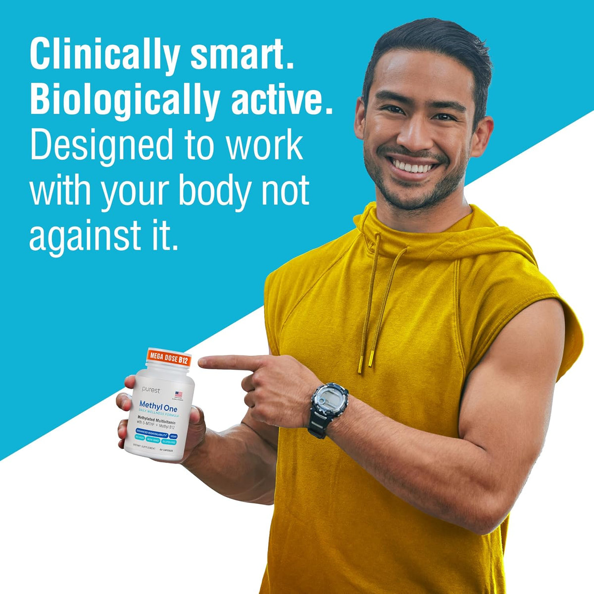 Purest Methylated Multivitamin for Men and – Biotin: Encourages healthy hair, skin, and nails. Each serving – Image 5