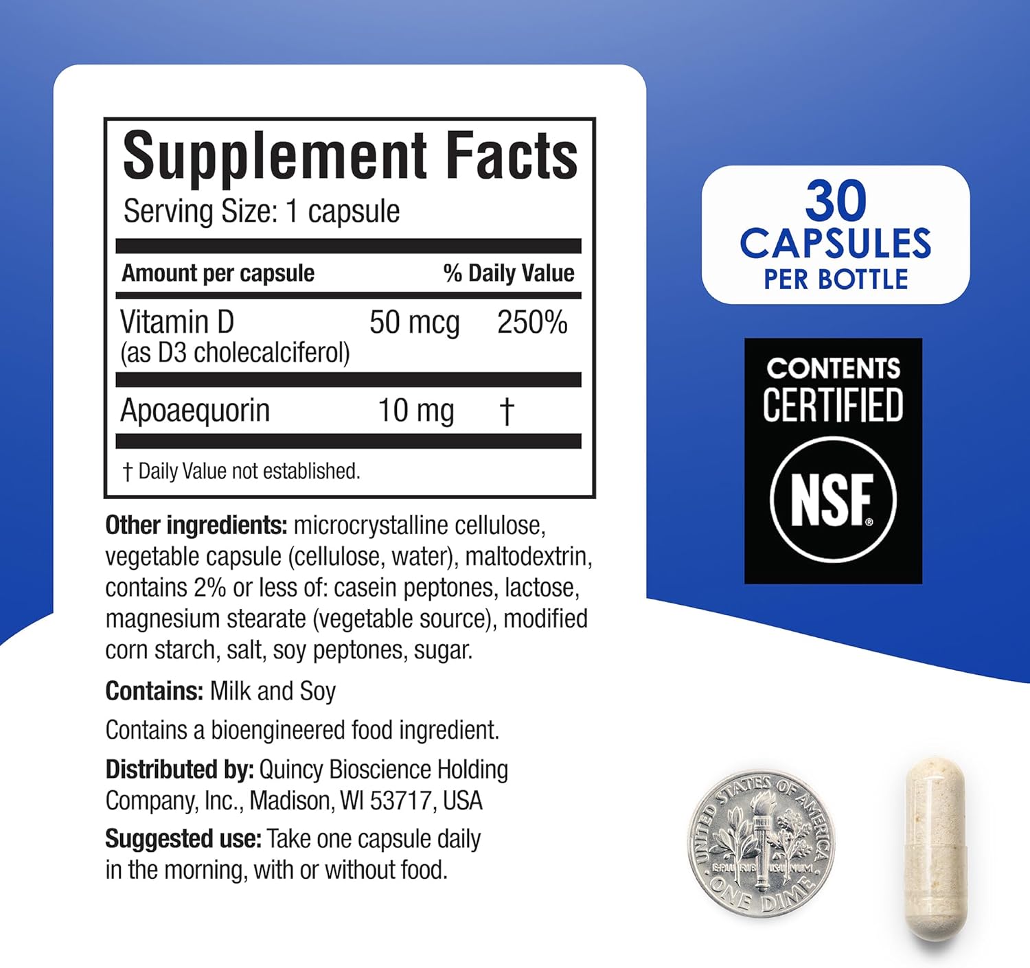 Prevagen Regular Strength - 30 Capsules (2 Pack) – Brain Supplement with Apoaequorin and Vitamin D3 - görsel 6