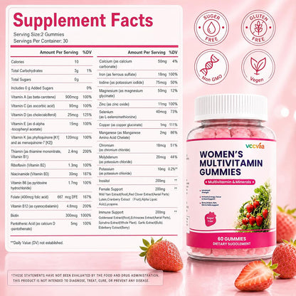 Vccvaa Sugar-free Multivitamin Gummies for – Gentle Iron Formula – Iron can often cause stomach upset, but the – Image 3