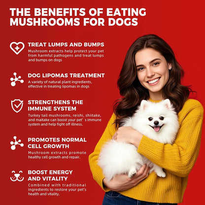 Dog Lumps and Bumps Supplement, Lipoma Treatment for Dogs - Immune Support Chews with Turkey Tail Mushroom, Reishi, – Image 4