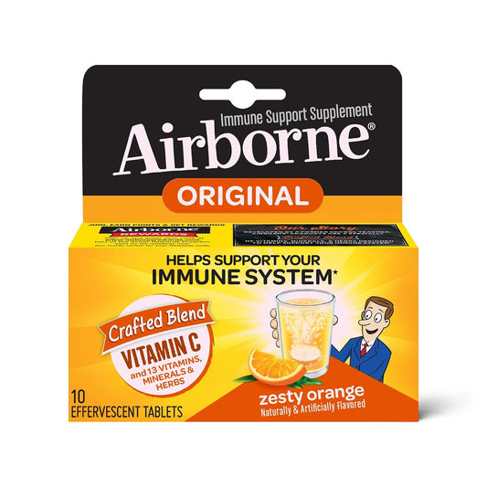 Airborne Zesty Orange Effervescent Tablets - Vitamin C 1000mg for Immune Support (Pack of 3) – Image 1