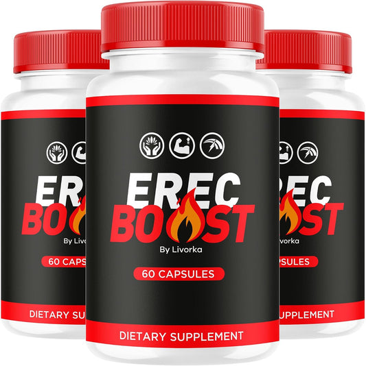(3 Pack) ErecBoost Capsules - Original – Immune Support – Vitamins C, D, and zinc are known to support normal – Image 1