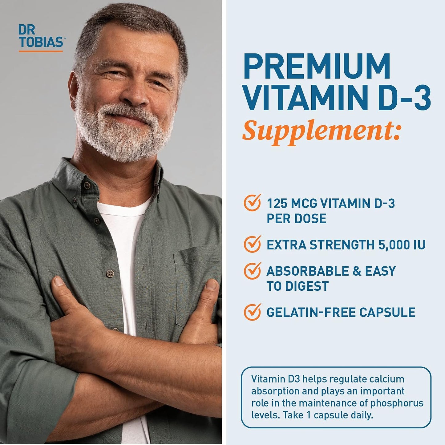 Dr. Tobias Vitamin D3 5000 IU, 90 Capsules - görsel 4