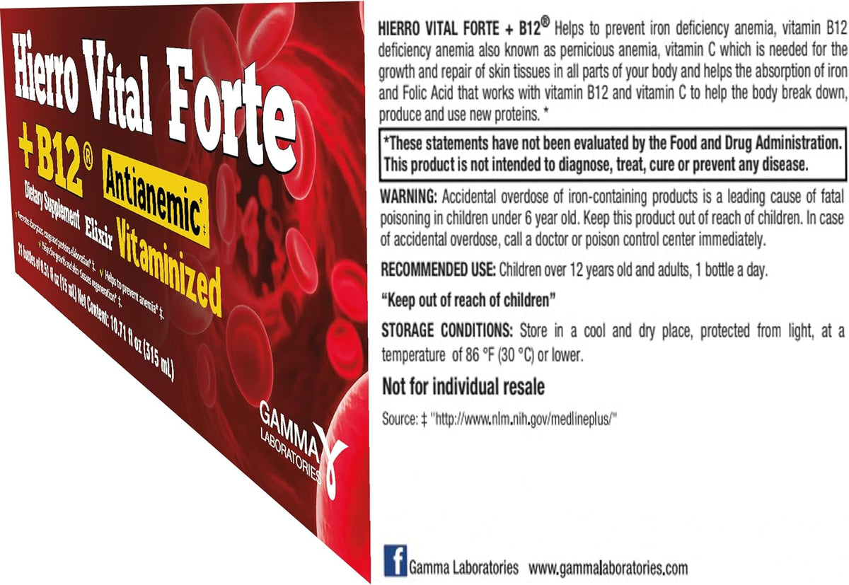 HIERRO VITAL Forte + B12 Antianaemic Supplement (21 Count) – Image 4