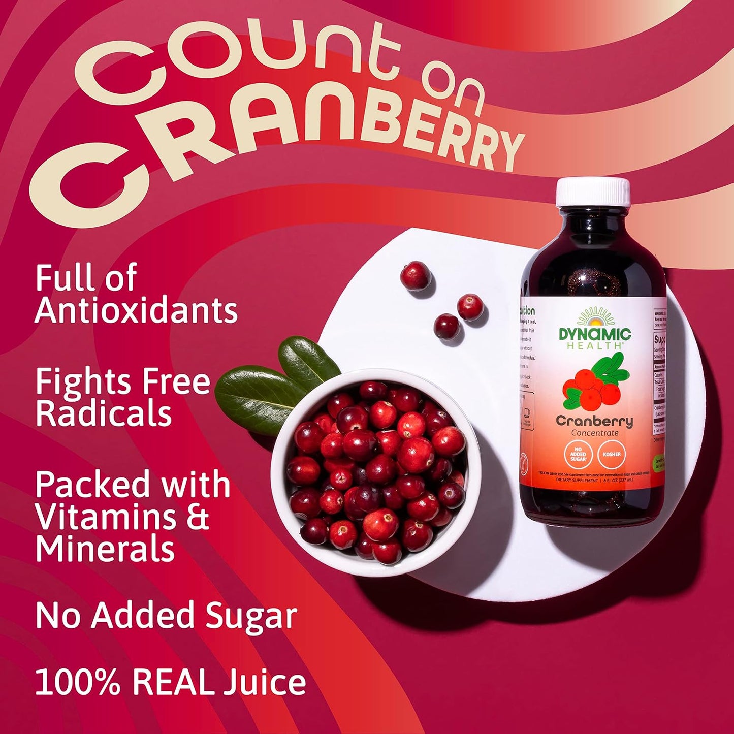 Dynamic Health Pure Cranberry Juice Concentrate, Unsweetened, 237 mL - görsel 3