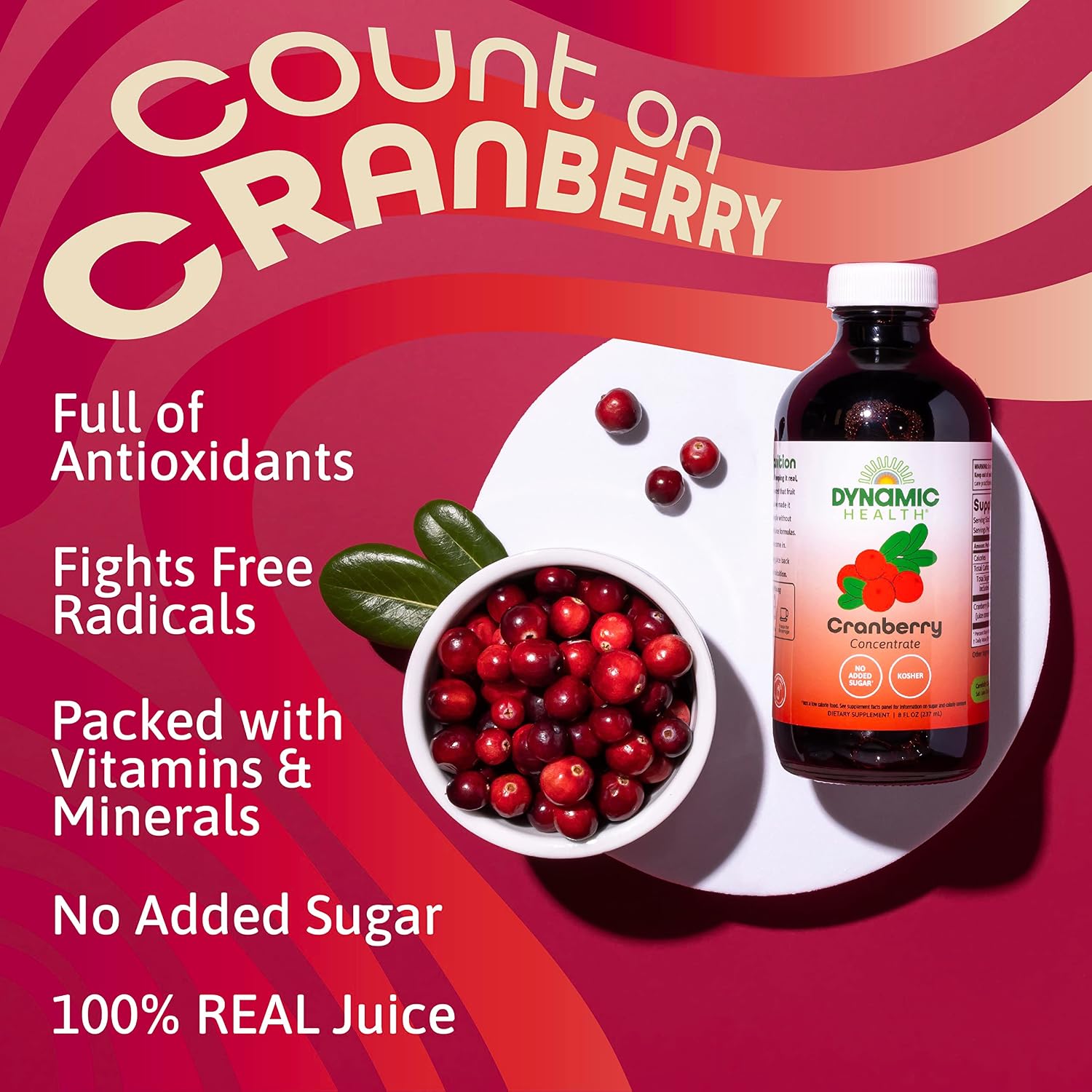 Dynamic Health Pure Cranberry Juice Concentrate, Unsweetened, 237 mL - görsel 3