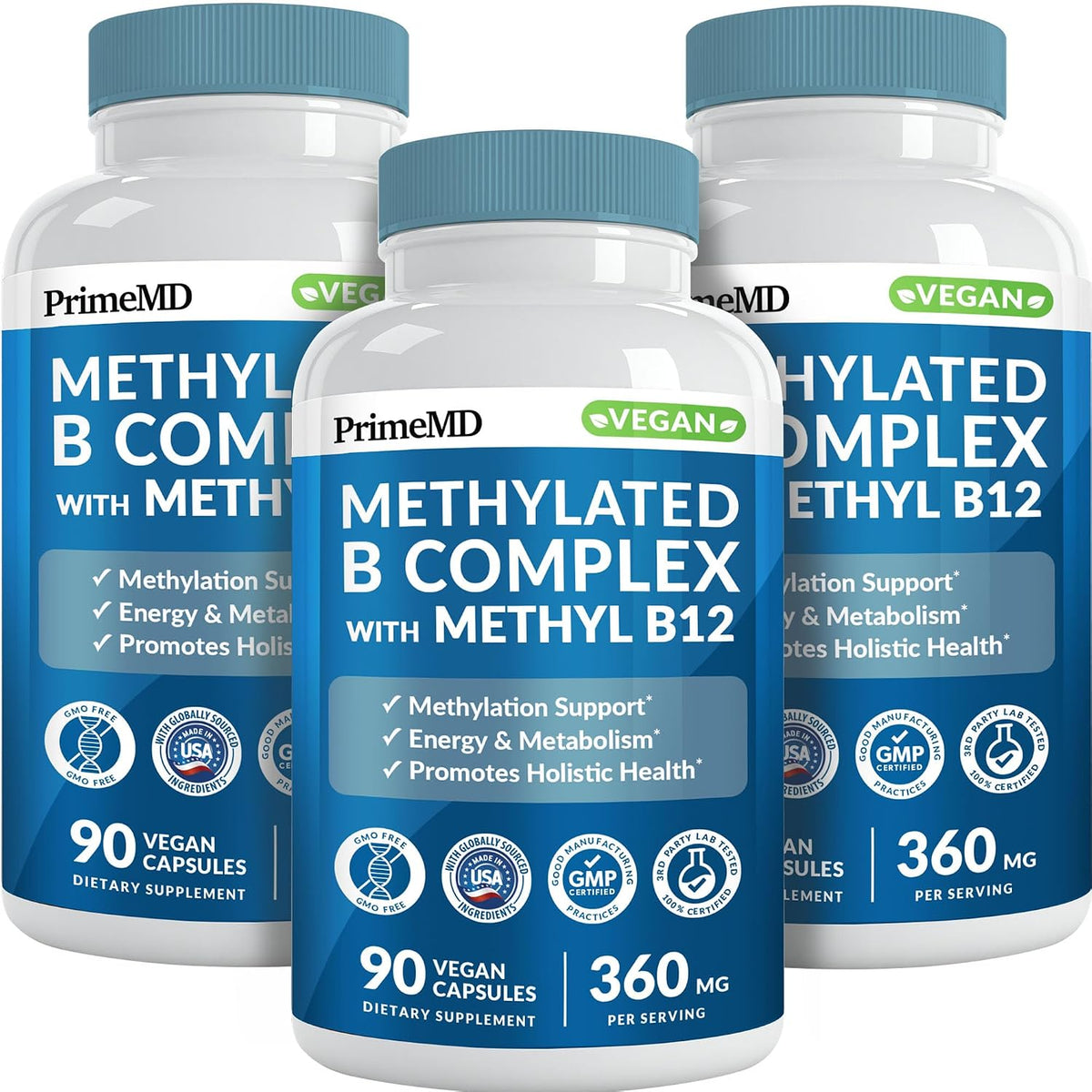 Methylated B Complex with Methylfolate and B12 Methylcobalamin 1000 mcg - Methylated Multivitamin for Energy, Brain – Image 10