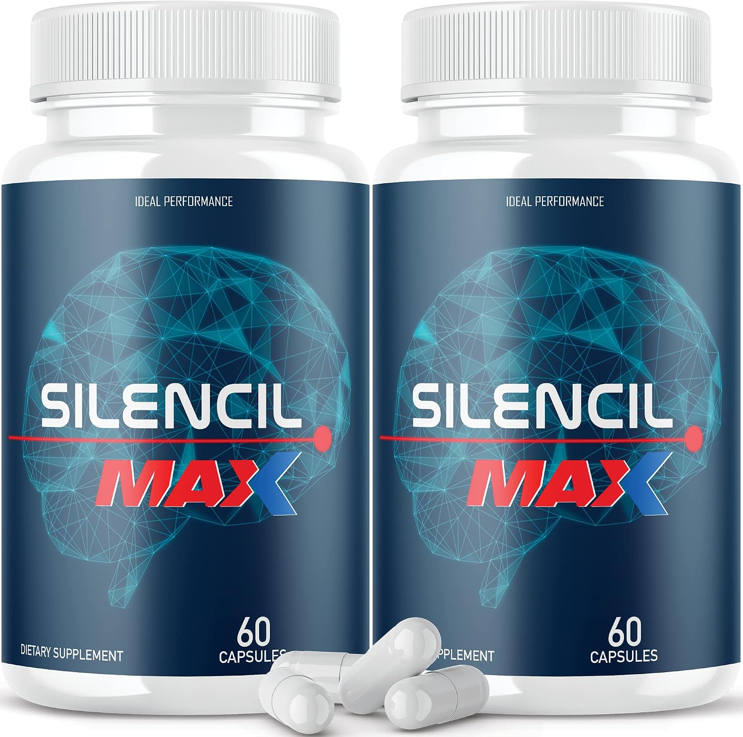 IDEAL PERFORMANCE (2 Pack) Silencil Tinnitus Max Supplement Pills Silencio Silencile (120 Capsules) - görsel 1