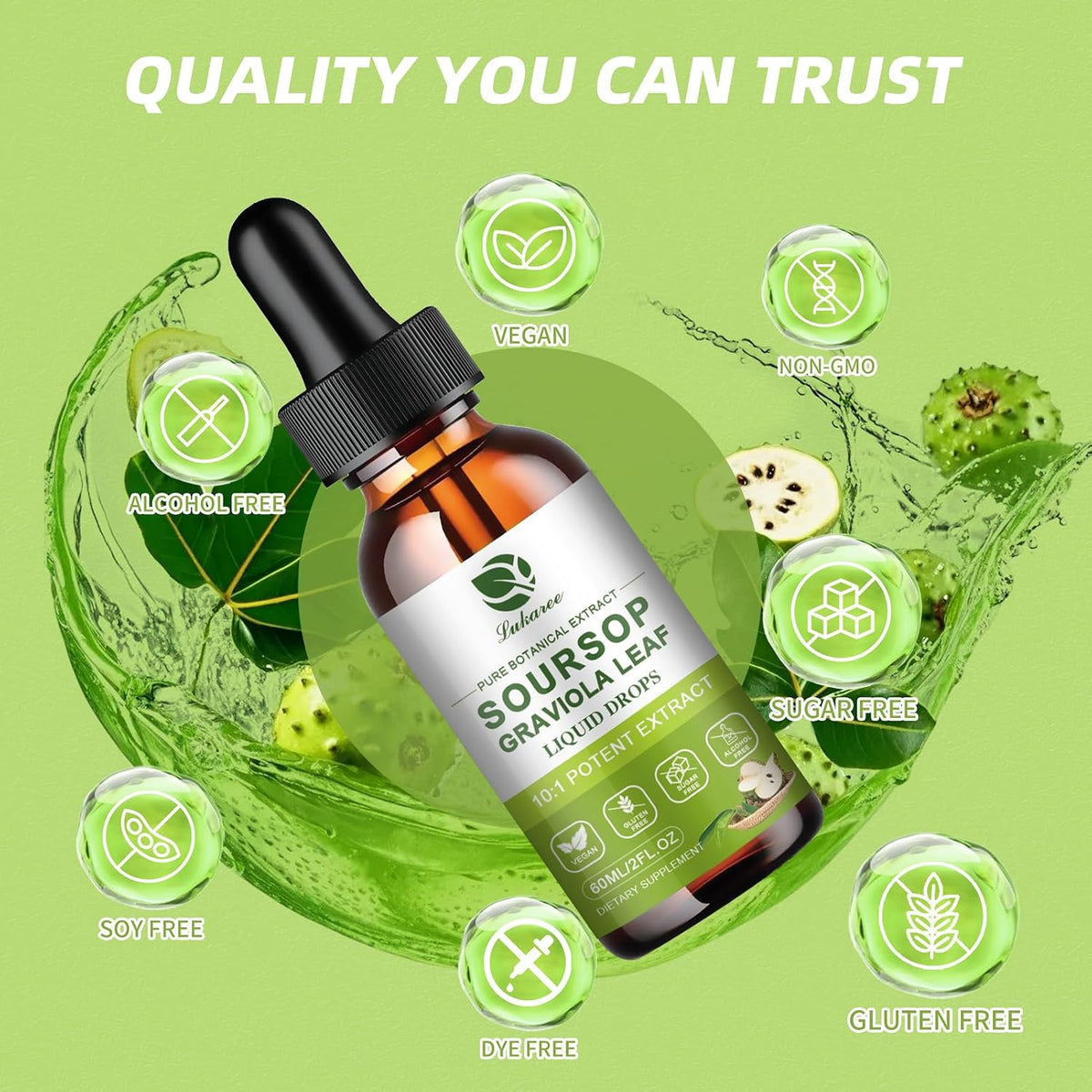 Lukaree Pure Soursop Graviola Leaf Extract – – Extraction method: Cold extraction preserves more nutrients. Avoid – Image 6