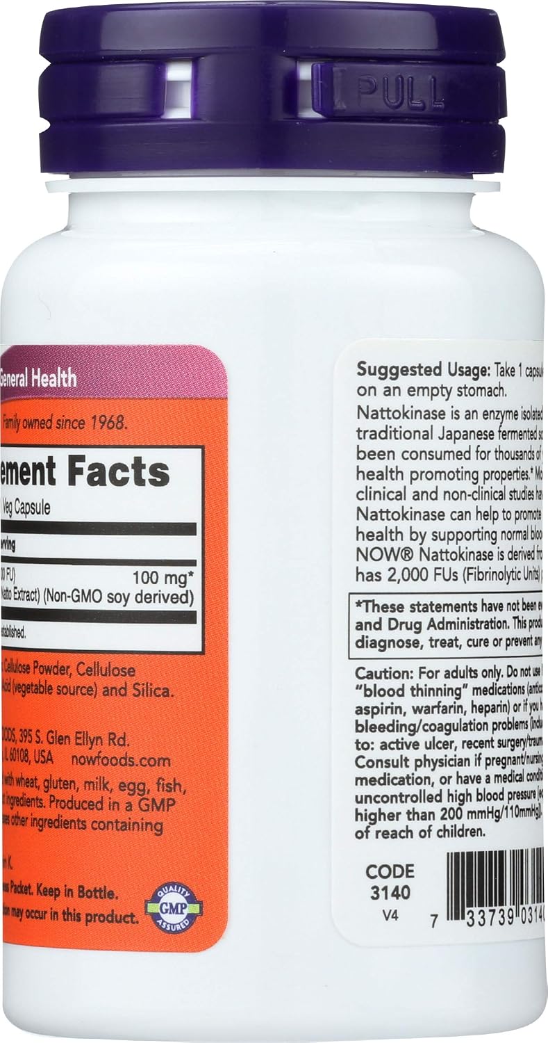 NOW Foods Nattokinase 100mg, 60 Capsules - görsel 2