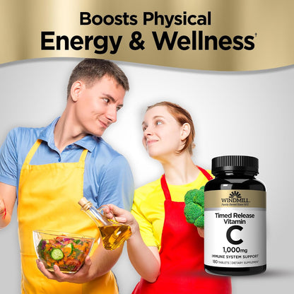 Windmill Vitamin C 1000mg Time Release with Rose Hips & Bioflavonoids