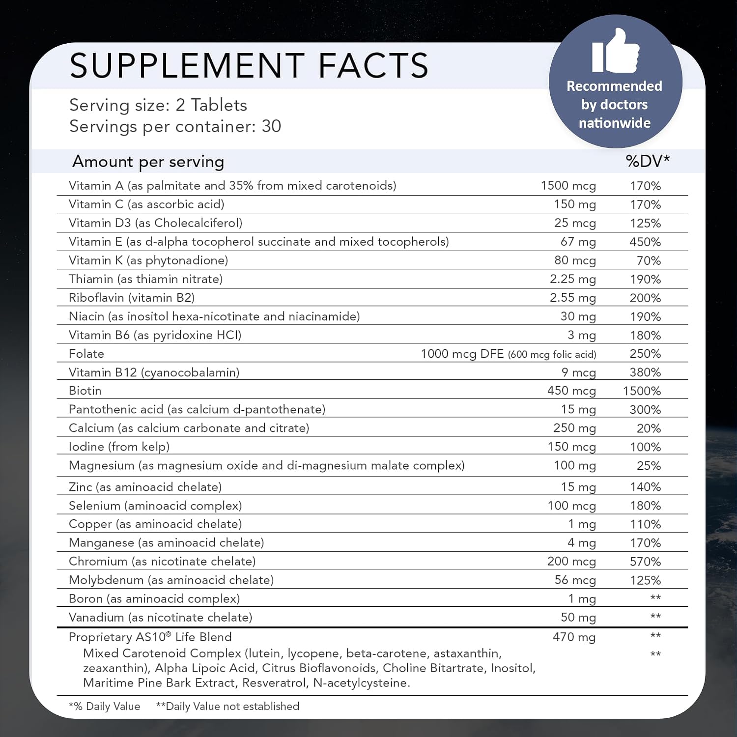 Nugevity AS 10 Life – Stress, Immune Support and Anti-Ageing Supplement - Multivitamin and Antioxidants Tablet, Resveratrol, Alpha Lipoic Acid, Lutein and Zeaxanthin, Co-Developed by NASA, 60 ct - görsel 5