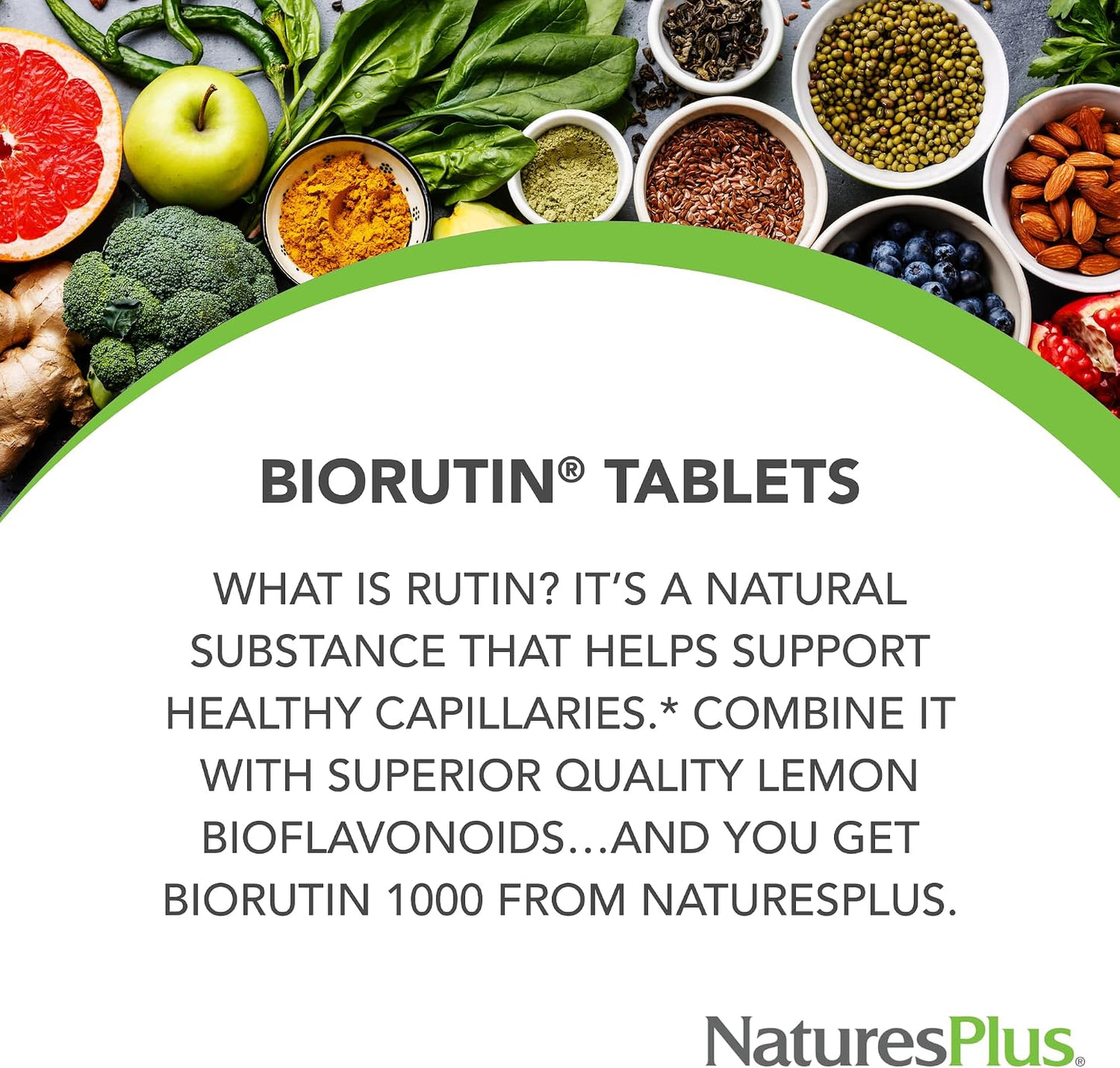Nature's Plus Biorutin - 1000mg, 90 Tablets - Bioflavonoid & Rutin Complex - görsel 3