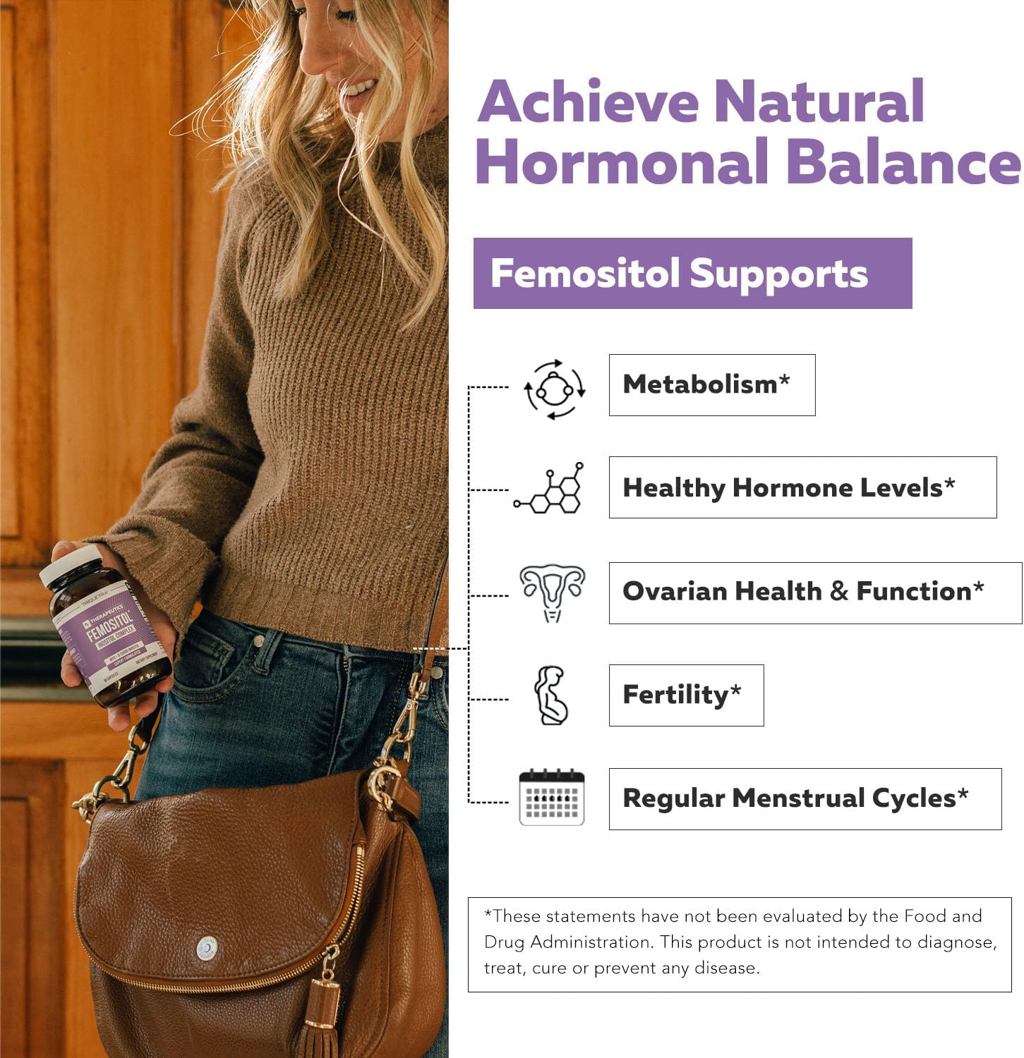 Femositol® Myo-Inositol & D-Chiro Inositol Complex – Clinically Validated 40:1 Ratio (Vitamin B8) | Hormonal Balance & Healthy Ovarian Function Support (90 Capsules – 30 Servings) - görsel 4