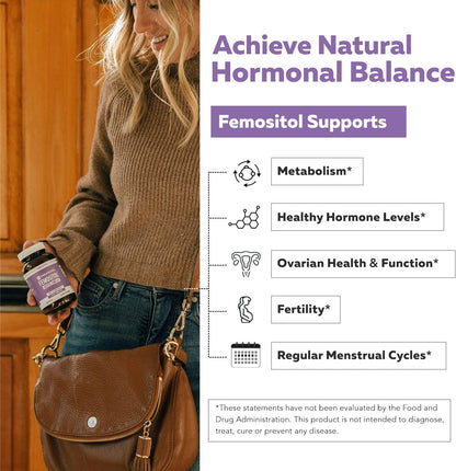 Femositol® Myo-Inositol & D-Chiro Inositol Complex – Clinically Validated 40:1 Ratio (Vitamin B8) | Hormonal Balance & Healthy Ovarian Function Support (90 Capsules – 30 Servings)