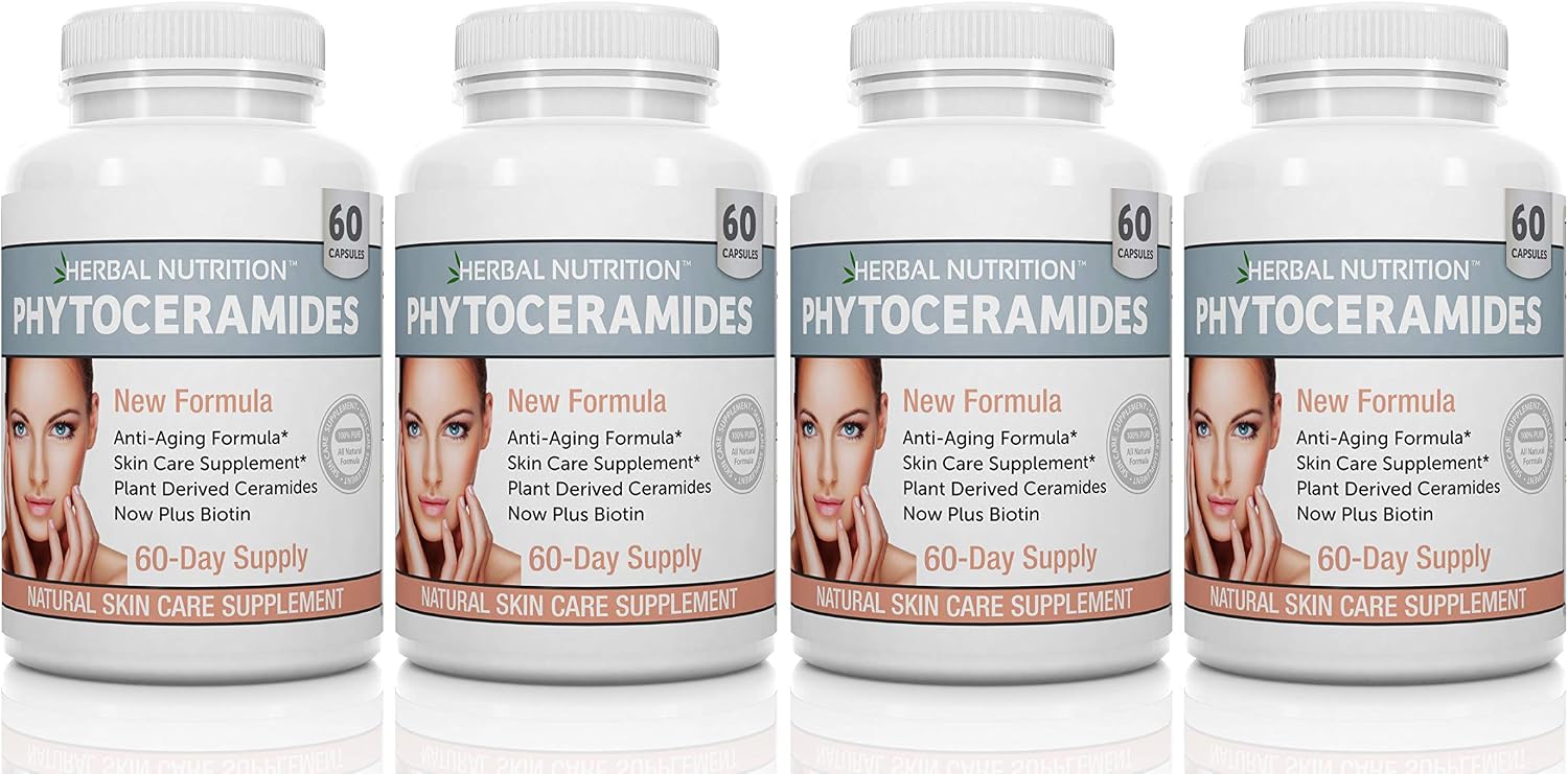Herbal Nutrition Phytoceramides from Rice with Biotin Vitamin A, C, D and E, Three Bottle Pack, 180 Capsules 40mg - görsel 9