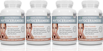 Herbal Nutrition Phytoceramides from Rice with Biotin Vitamin A, C, D and E, Three Bottle Pack, 180 Capsules 40mg