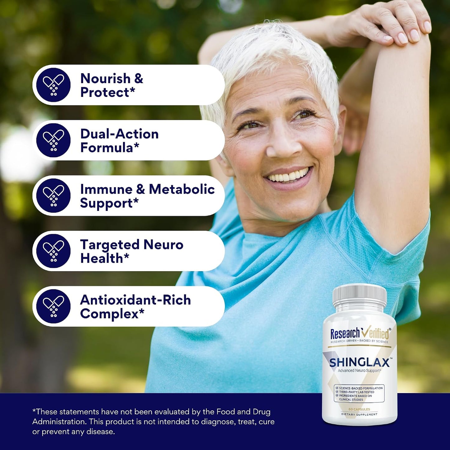 Research Verified Shinglax - Lemon Balm, Proteolytic Enzymes, Mushroom Complex, Vitamin B Complex, Oregano, Zinc - Non-GM, Made in USA - 60 Capsules (Pack of 6) - görsel 4