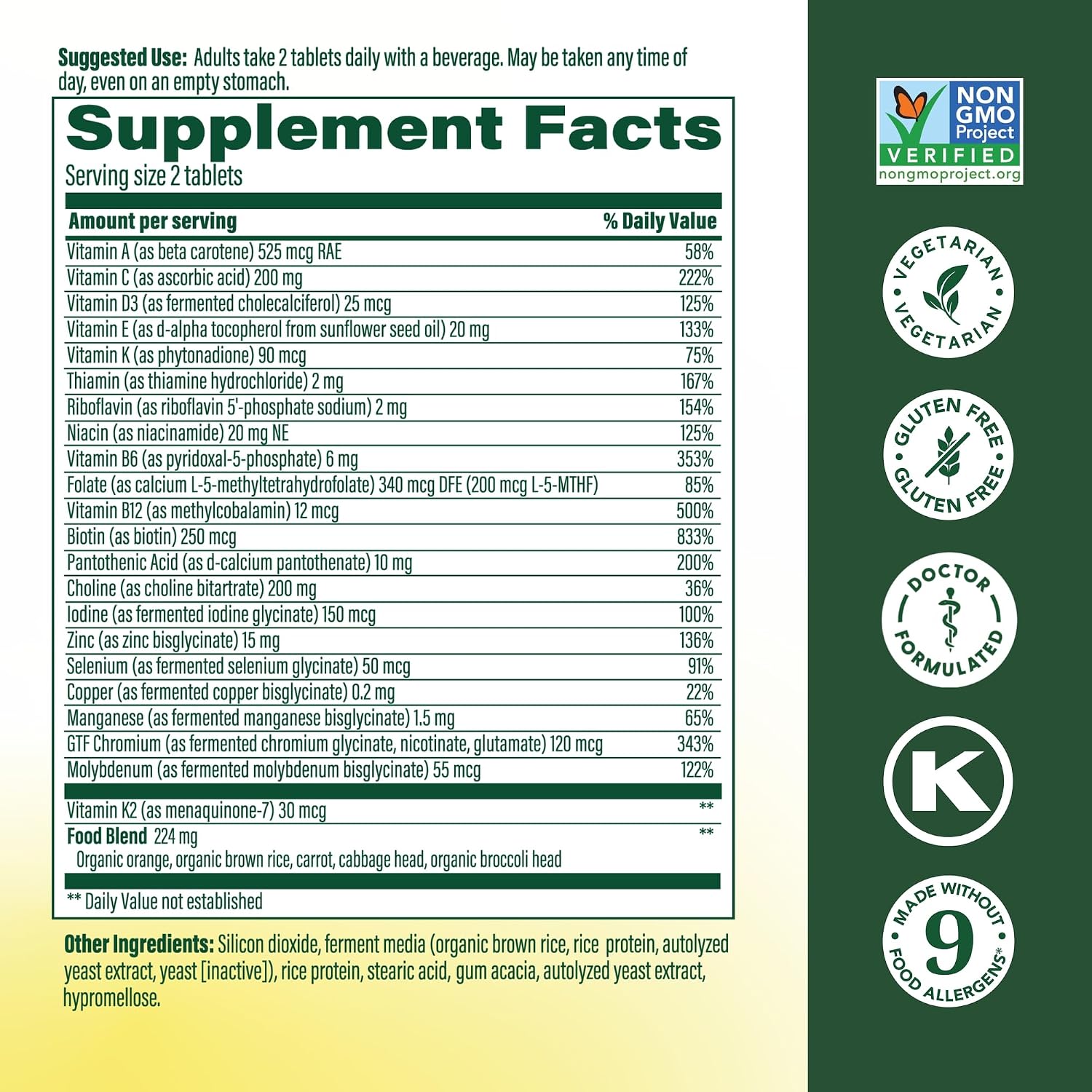MegaFood Men's 40+ Advanced Multivitamin - 60 Tablets - görsel 2