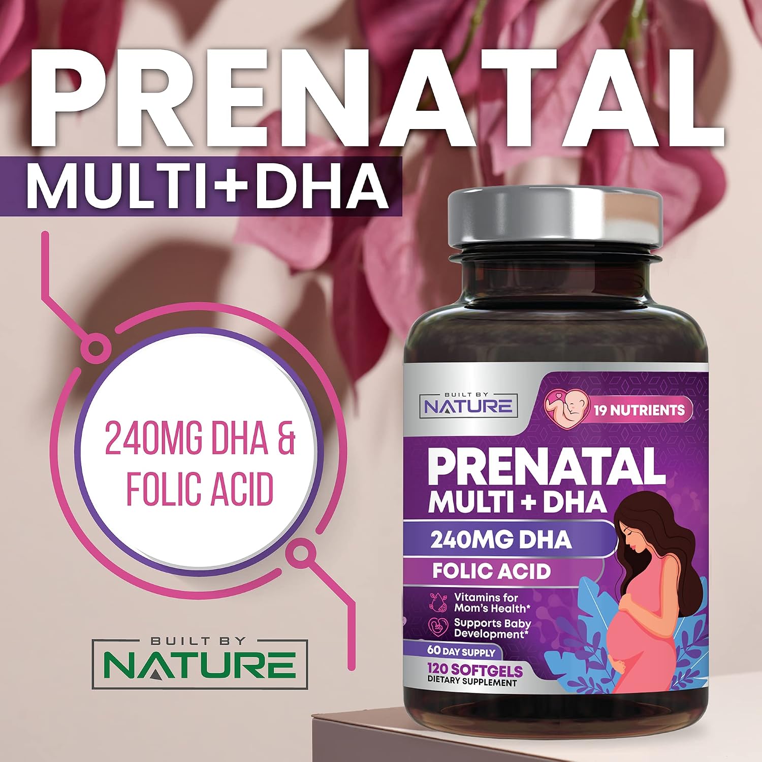 Built by Nature Prenatal Vitamins for Women – 120 Softgels - görsel 2