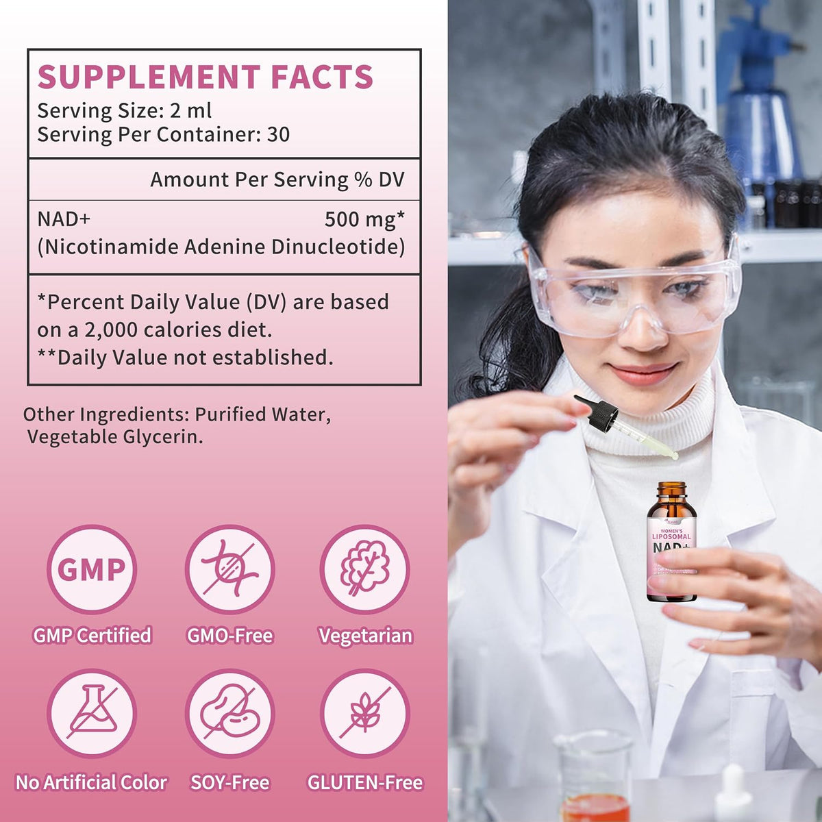 Wanish Liposomal NAD Liquid Supplement – – Support cellular energy: NAD+ is crucial for turning nutrients into – Image 7