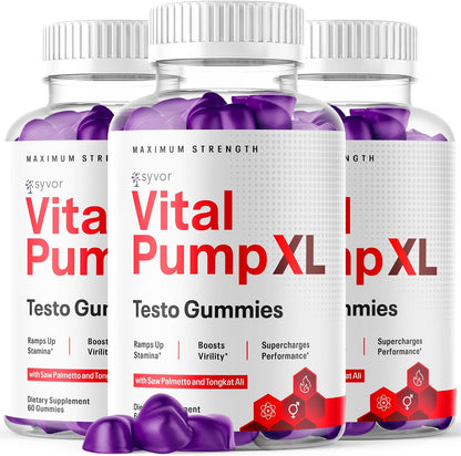 Vital Pump XL Gummies (3-Pack) - All Natural Advanced Formula with Max Strength Vitamins for Active Living (180 Gummies) – Image 1