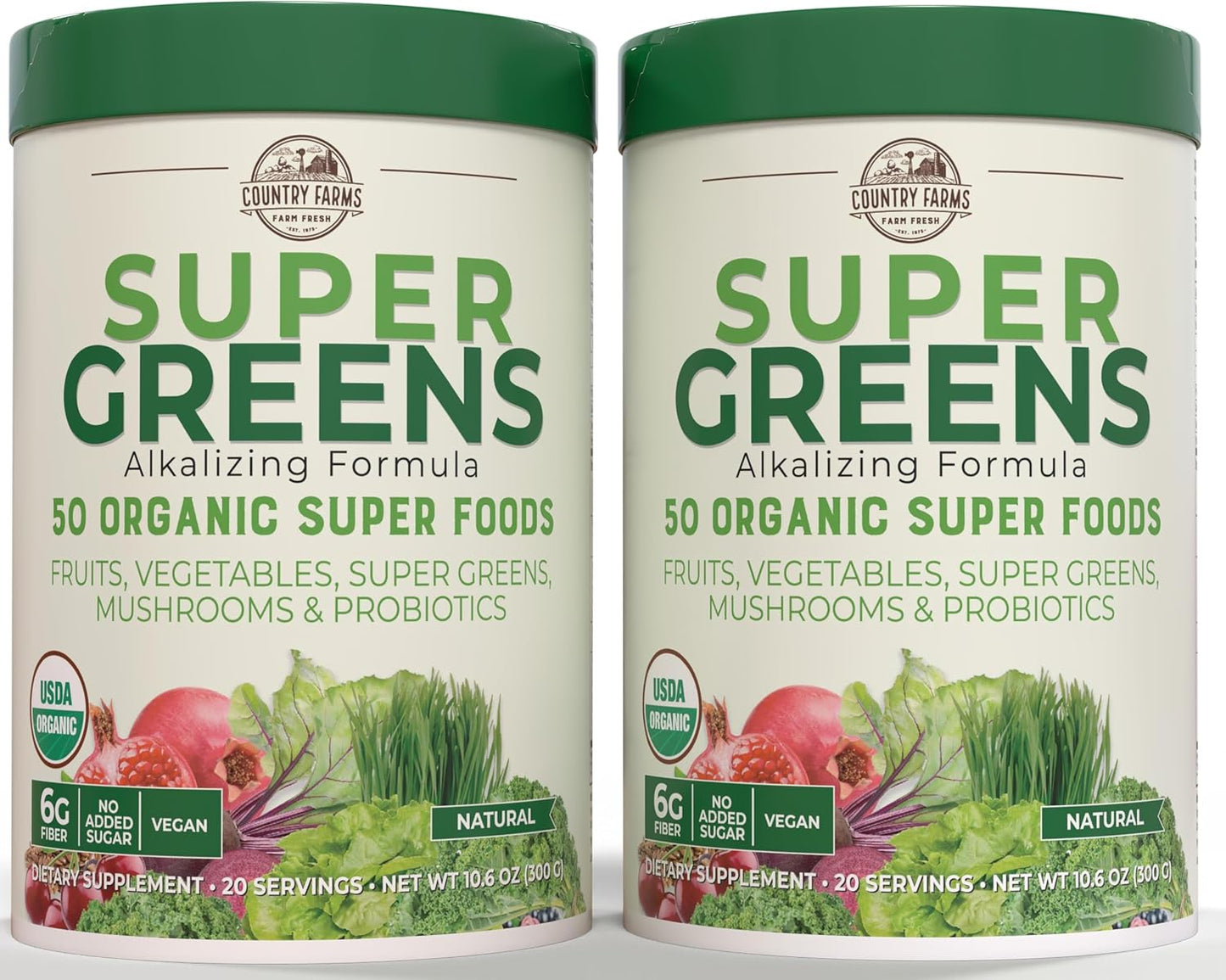 Country Farms Super Greens Natural Flavour – Organic Superfood Powder with Fibre, Mushrooms & Probiotics (60 Servings, 900g) - görsel 10