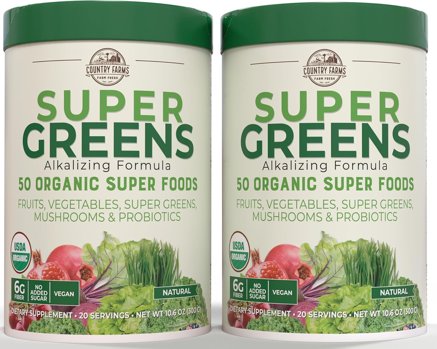 Country Farms Super Greens Natural Flavour – Organic Superfood Powder with Fibre, Mushrooms & Probiotics (60 Servings, 900g) - görsel 10