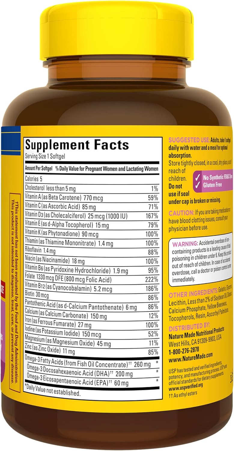 Nature Made Prenatal Vitamin + DHA Softgels, 90 Count - görsel 9