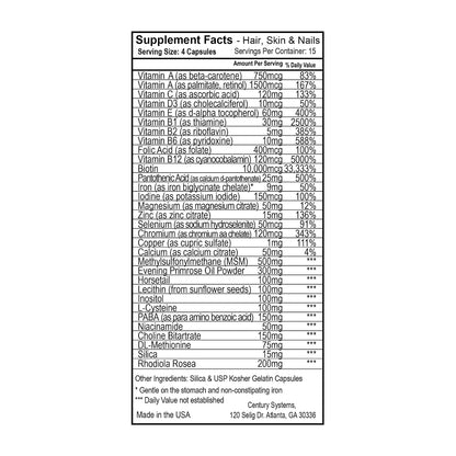 Century Systems H.E.A.L. Quick Hair, Skin & Nails – 60 Capsules