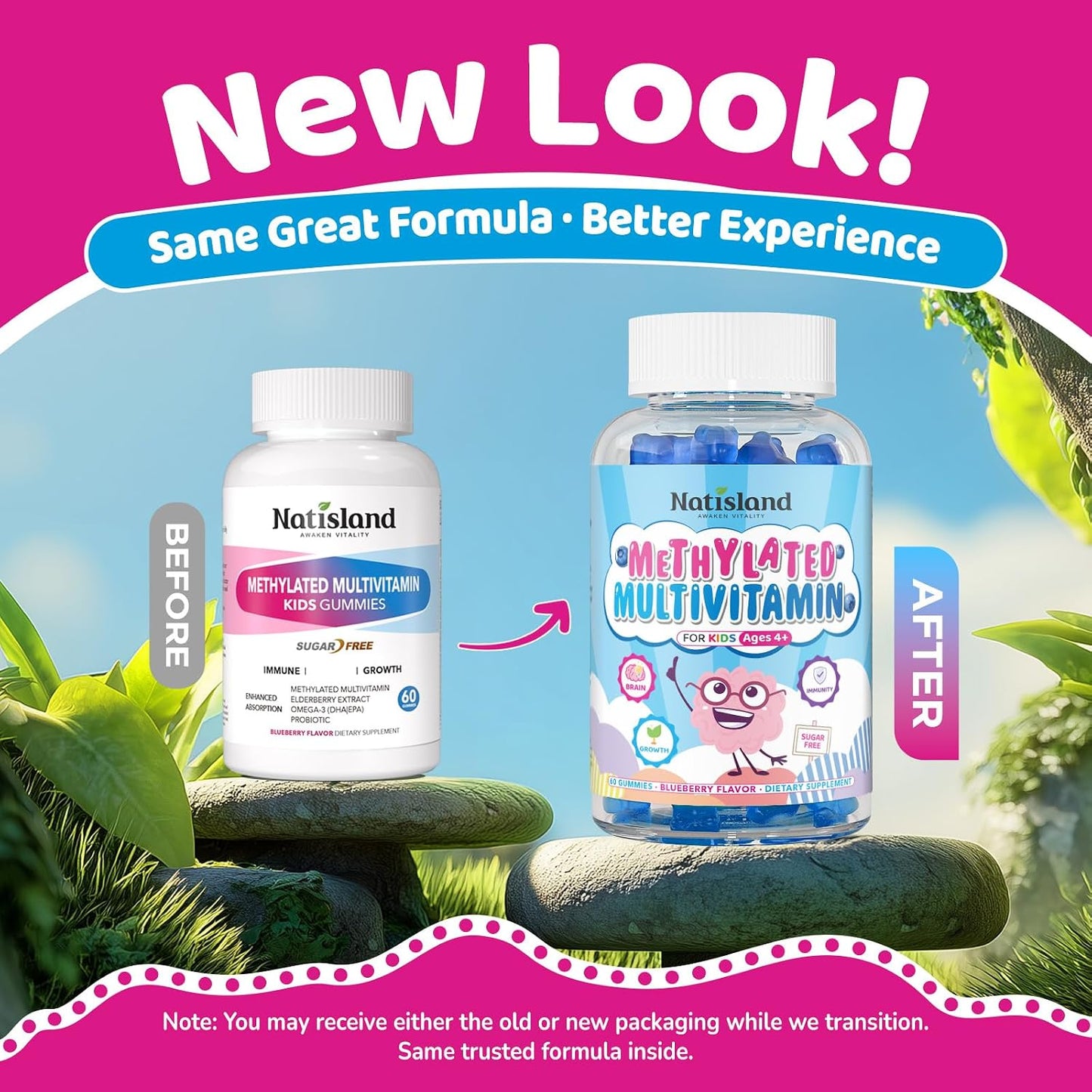 Kids Methylated Multivitamin - MTHFR Support, L-Methylfolate & B12, 13 Vitamins, Vegan Omega-3, Probiotics & Elderberry - görsel 2