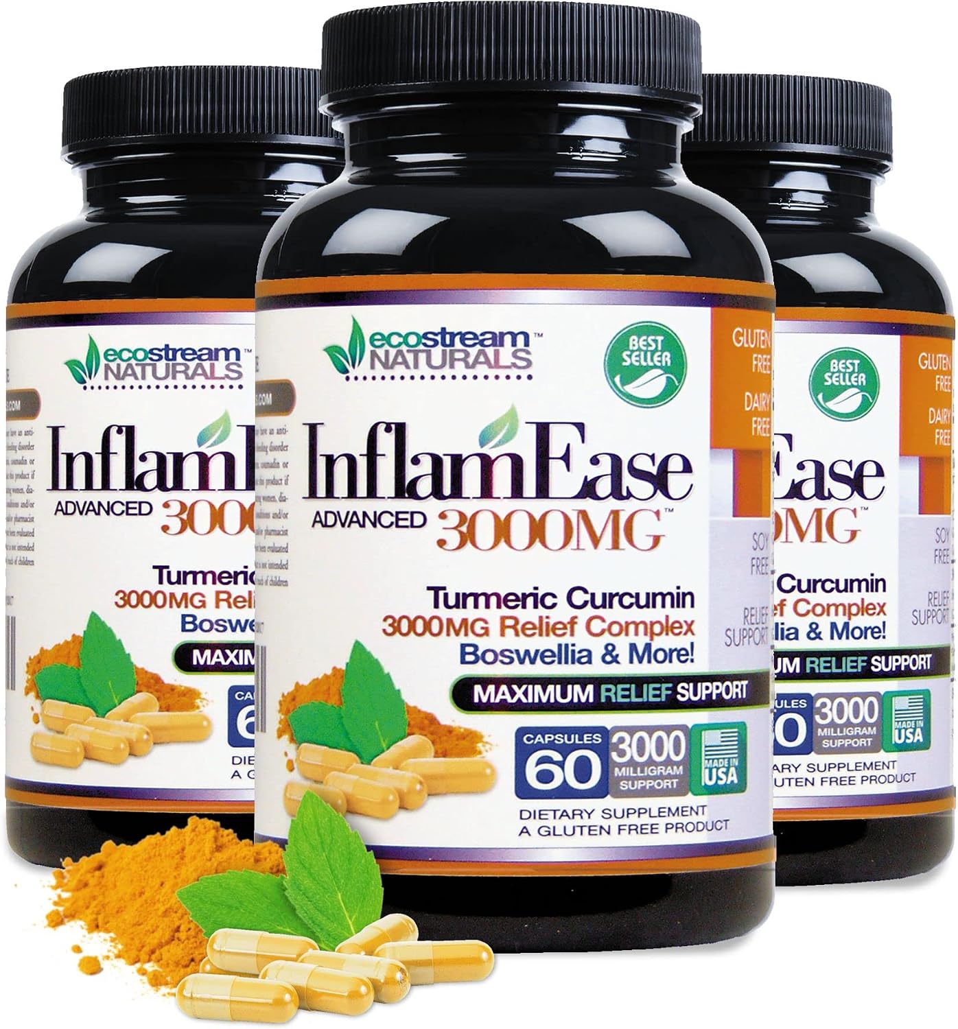 InflamEase with Turmeric, Curcumin, Enzymes and Boswellia - Vegetarian - görsel 4