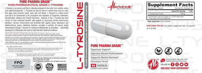 Metabolic Nutrition L-Tyrosine - 500mg, 90 Capsules
