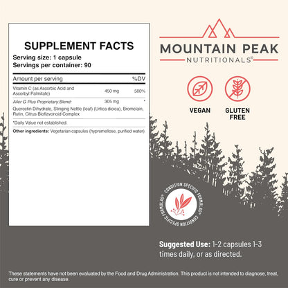 Mountain Peak Nutritionals Aller G Plus - Sinus & Respiratory Support - 90 Vegetarian Capsules