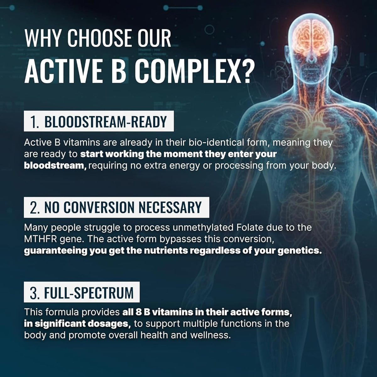 Approved Science Methylated B Complex – Full – Vitamin B6 as Pyridoxal-5-Phosphate (P5P): The active form of B6, – Image 3