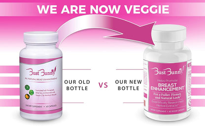 Bust Bunny Breast Enhancement Pills - Vegan, Non-GM, Gluten free