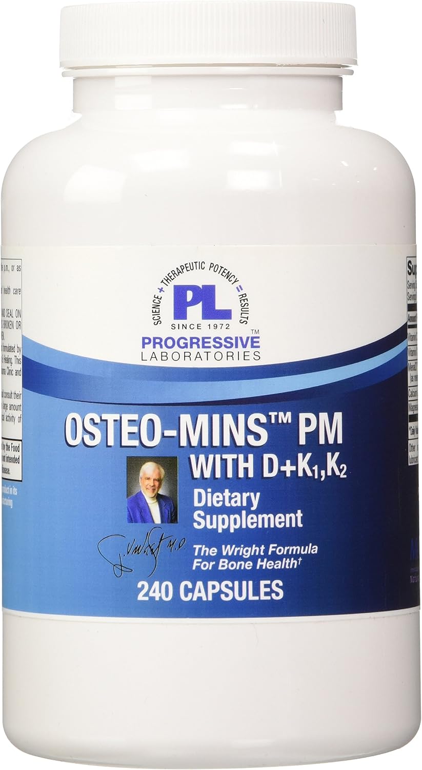 Progressive Labs Osteo-Mins PM with Vitamin D, K1 and K2, 240 Capsules - görsel 1