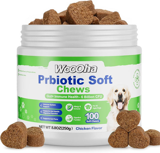 Woooha Probiotics for Dogs – 6 Billion CFU – Digestive Support: The combination of probiotics, prebiotics, and – Image 1