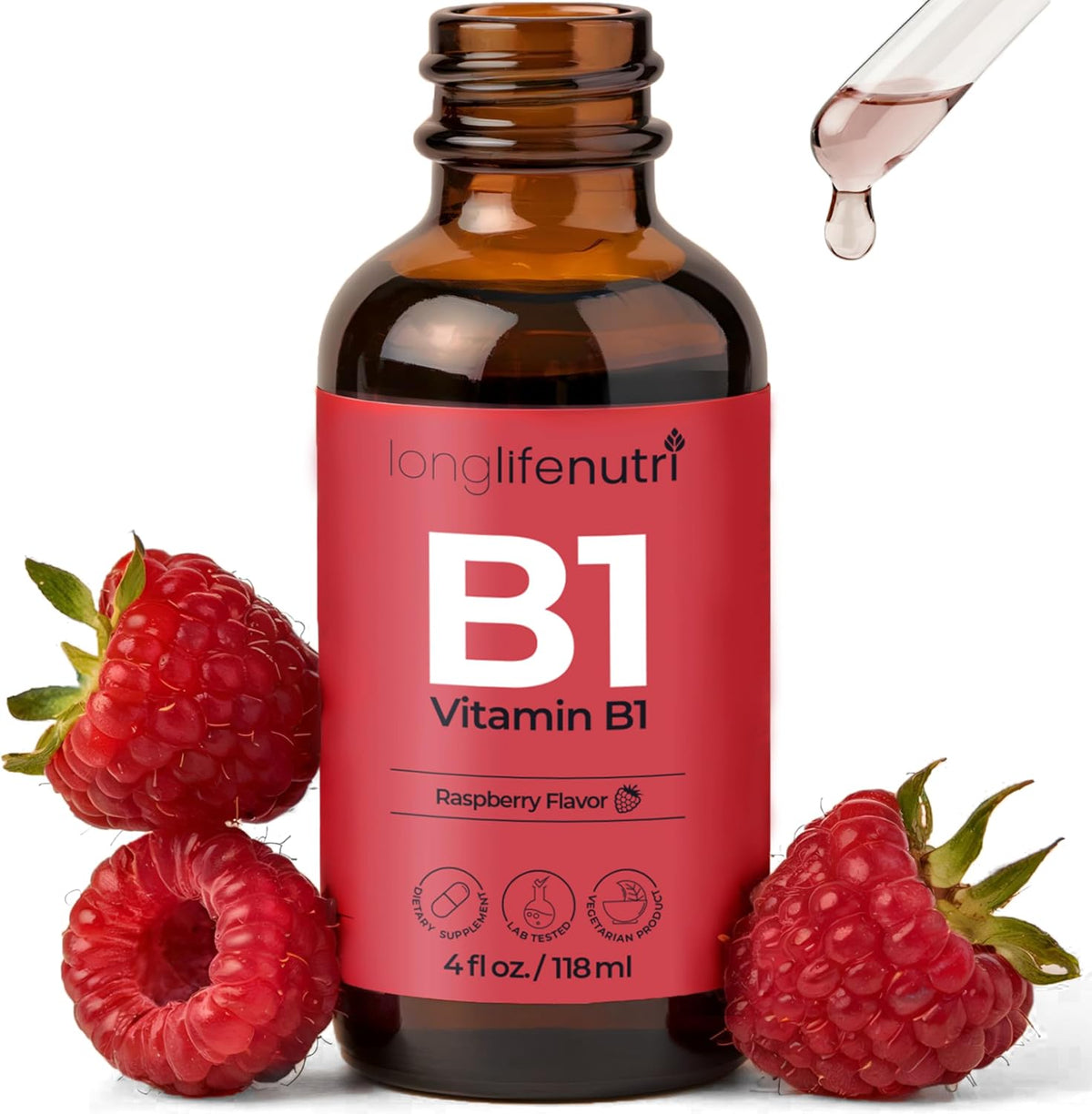 LongLifeNutri Vitamin B1 Liquid Drops – – Promotes healthy nerve function – Adequate thiamine contributes to – Image 2