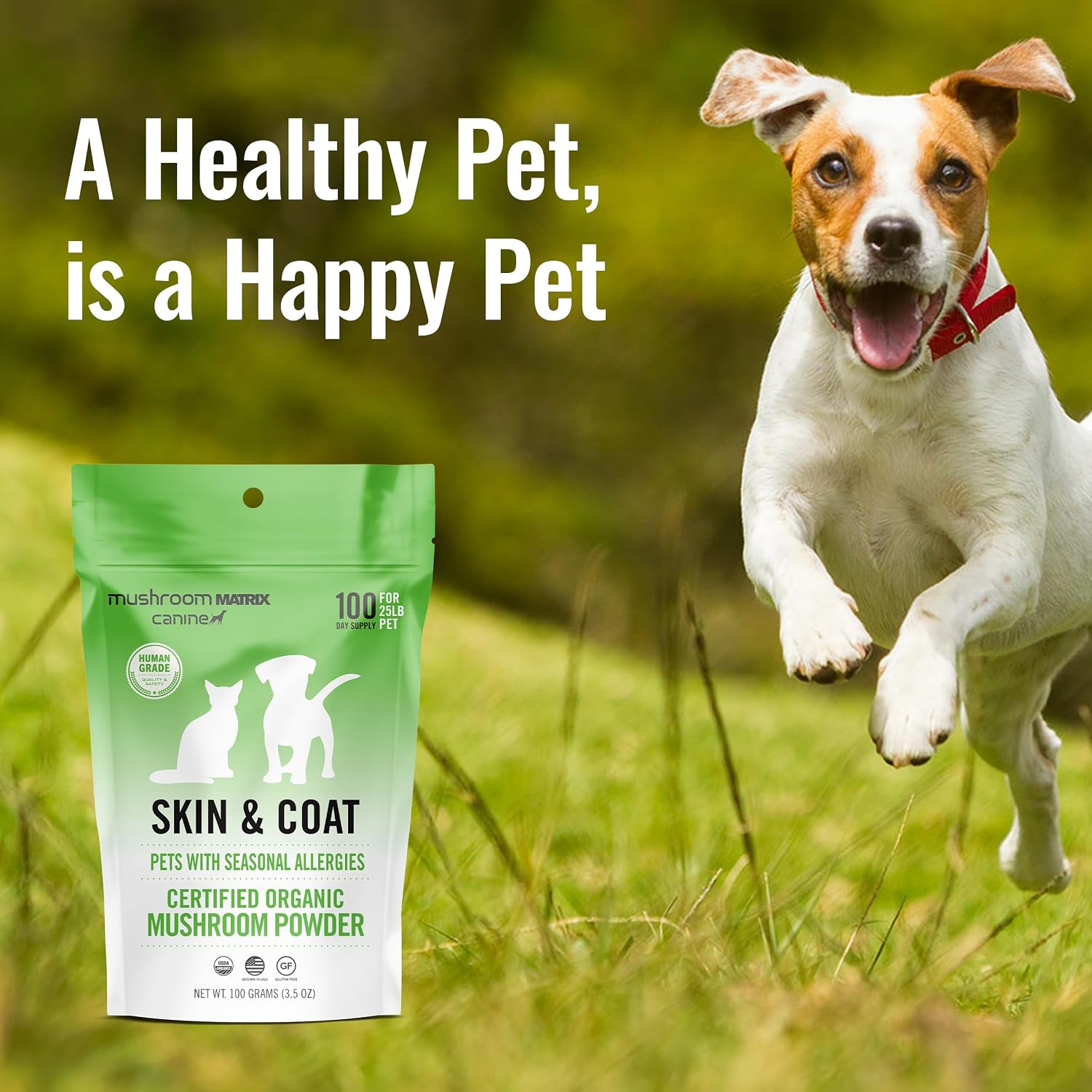 Om Mushroom Matrix Pet Canine Skin & Coat Organic Mushroom Powder, 100 Grams - görsel 5