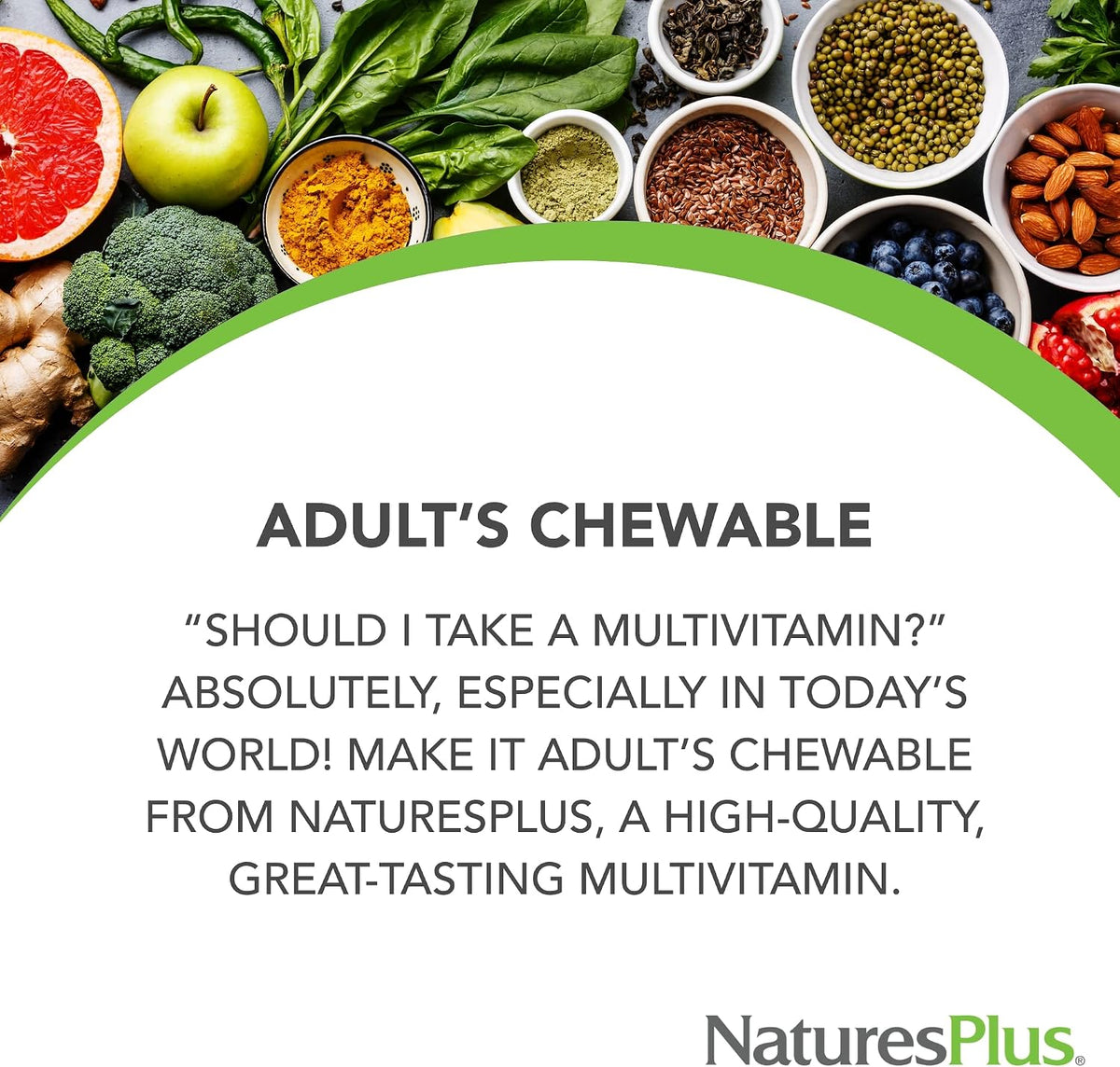 NaturesPlus Adult's Chewable Multivitamin & – Vitamin D (as cholecalciferol): Helps your body absorb calcium for – Image 3