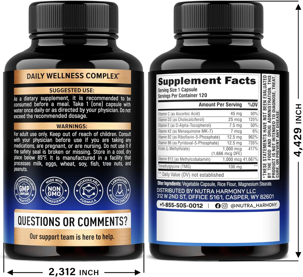 Methylated Multivitamin - B-Complex with – Vitamin B6 (Pyridoxal 5'-Phosphate): Bioactive form that supports – Image 2